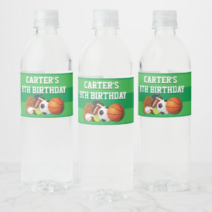 Sportteam voor game-dag - Birthday Waterfles Etiket