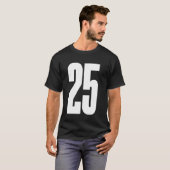 Sportteam Wit nummer #25 T-shirt (Voorkant volledig)