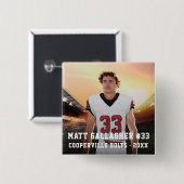 Sportteamspeler | Vierkante foto Button (Voorkant /achterkant)