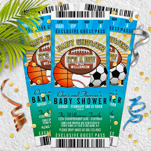 Sportthema Baby shower partij Kaart