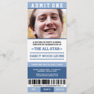 Sportticket vrijgezellenfeest uitnodigingen