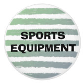 Sportuitrusting Groen Grijs Waterverf Strepen Keramische Knop (Voorkant)