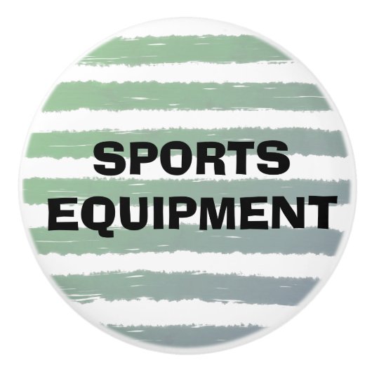 Sportuitrusting Groen Grijs Waterverf Strepen Keramische Knop (Voorkant)