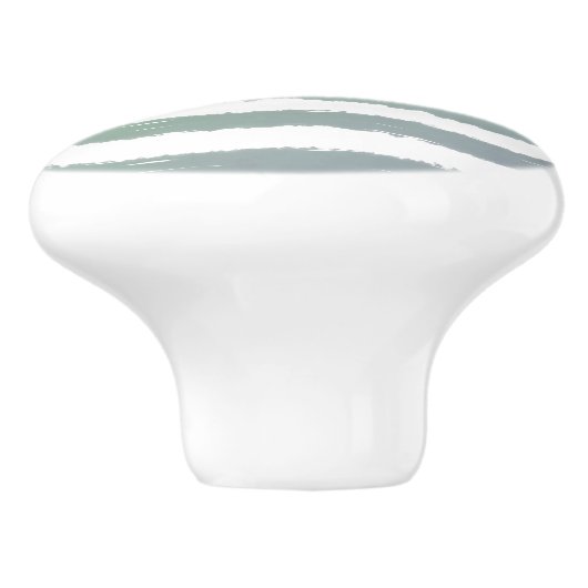 Sportuitrusting Groen Grijs Waterverf Strepen Keramische Knop (Zijkant)