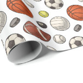 Sportuitrustingspatroon Cadeaupapier (Rol Hoek)