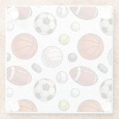 Sportuitrustingspatroon Glazen Onderzetter (Achterkant)