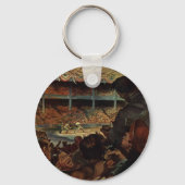 sportventilatoren in een honkbalstadion sleutelhanger (Achterkant)