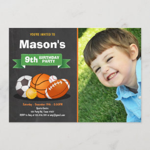 Sportverjaardagsuitnodiging Alle ster Kaart