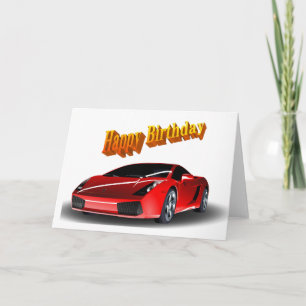 Sportwagen Happy Birthday Kaart
