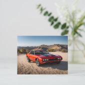sportwagen in de woestijn briefkaart (Staand voorkant)