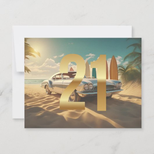  sportwagen tropisch strand 21e verjaardag (Voorkant)