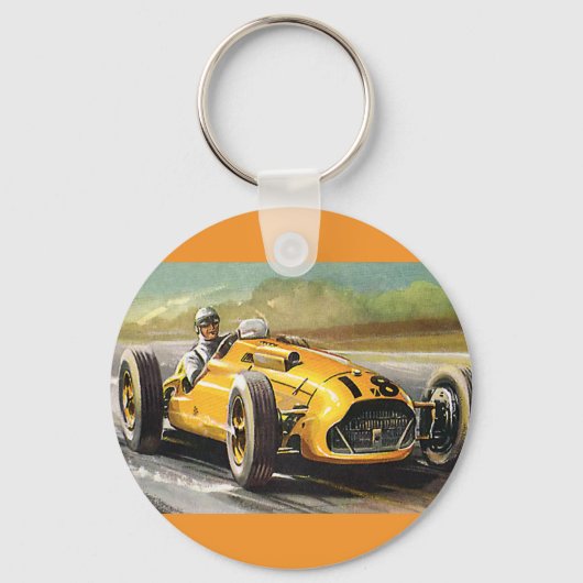  sportwedstrijden, Gele racewagen Sleutelhanger (Voorkant)