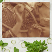  sportwennis, liefde en Romance Theedoek (Gevouwen)