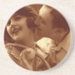  sportwennis, liefde en Romance Zandsteen Onderzetter