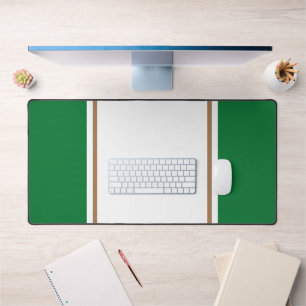 Sporty Athletic Green White Mocha Racing Stripes