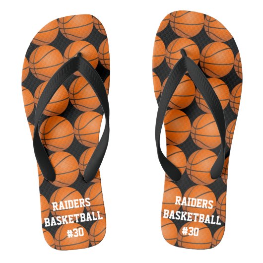 Sporty Basketball FlipFlops Team Player Name Teenslippers (Voetbed)