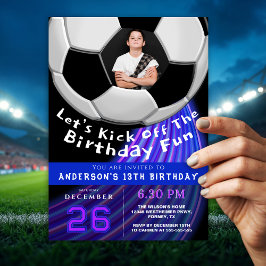 Sporty Birthday Photo Invitation For Boys  Kaart
