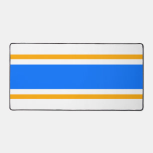 Sporty Bleu Bleu Jaune Stripes De Course Sur Blanc