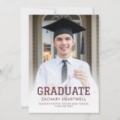 Sporty Bourgogne Gold Photo Grad Faire-part (Devant)