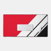 Sporty Bright Red Black White Diagonal Stripes (Clavier et souris)