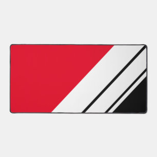 Sporty Bright Red Black White Diagonal Stripes