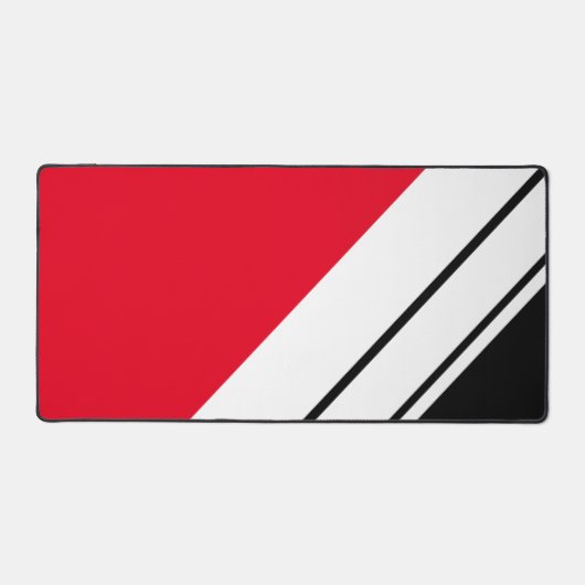 Sporty Bright Red Black White Diagonal Stripes (Recto)