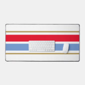 Sporty Bright Red White Light Blue Racing Stripes (Clavier et souris)