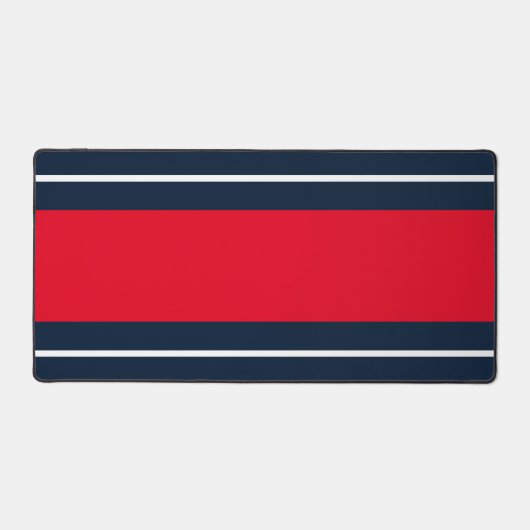 Sporty Bright Red White Navy Blue Racing Stripes (Recto)
