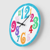 Sporty Colorful Chic Blue Trim horloge murale (Angle)