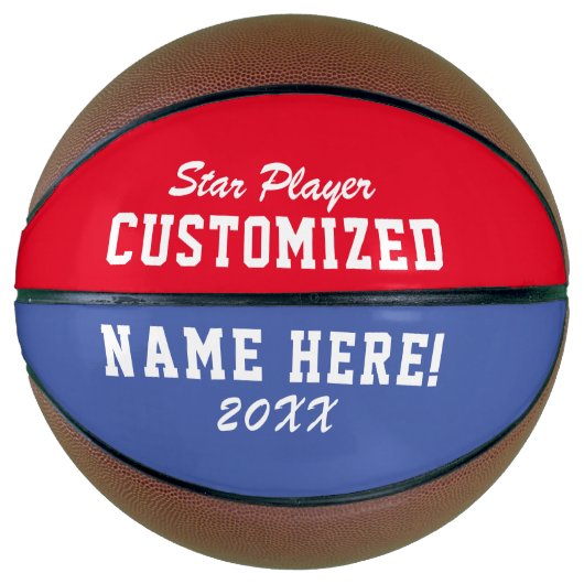 Sporty Custom Name Basketball Basketbal (Voorkant)