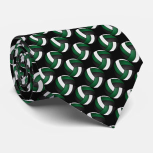 Sporty Dark Green, Black and White Volleyball Stropdas