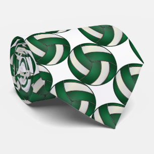Sporty Dark Green en White Volleyball Stropdas
