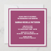 Sporty Girl Jersey Uniform Berry Graduation Party Kaart (Achterkant)