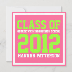 Sporty Girl Jersey Uniform Pink Graduation Party Kaart