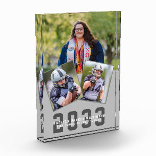 Sporty Girl Modern Bold Script Afstuderen 3 Fotoblokken