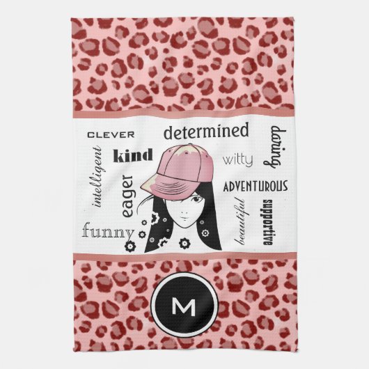 Sporty & Girly Cool Leopard Sports / Serviette de  (Vertical)