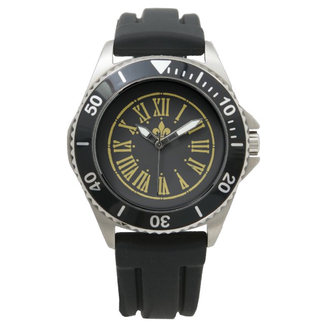 Sporty Gold en Black eWatch Horloge (Voorkant)