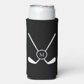 Sporty Golf Clubs Illustration Custom Monogram (Seltzer Voorkant)