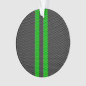 Sporty Green Carbon Fiber Style Racing Stripes (devant)