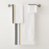 Sporty Grey Golden Brown Racing Stripes Sur Blanc (En situation)