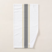 Sporty Grey Golden Brown Racing Stripes Sur Blanc (Serviette à main)
