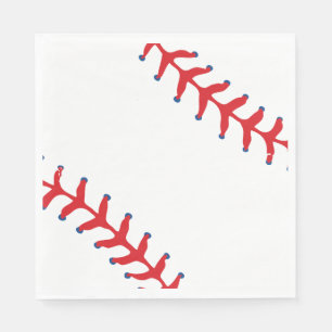 Sporty-Honkbal Klassiek Rood & Wit Sport Thema Servet