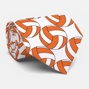 Sporty Oranje en White Volleyball 🏐 Stropdas