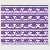 Sporty Paars Voetbal Cadeaupapier (Vlak)