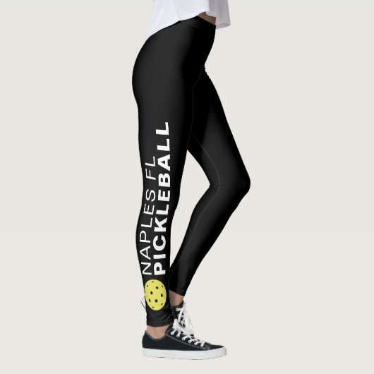 Sporty Pickleball Custom Town Team Name Black Leggings (Rechts)