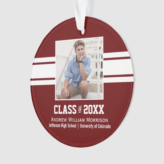 Sporty Prep Afstuderen Fotoklasse van 20XX Ornament (voorkant)
