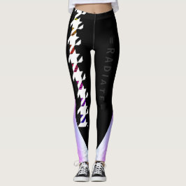 Sporty Rainbow Greek Key Houndstooth Radiate Leggings