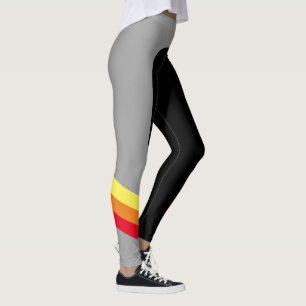 Sporty Red/Oranje/Yellow Stripe Leggings