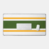 Sporty Retro Green Yellow Racing Stripes Sur Blanc (Clavier et souris)