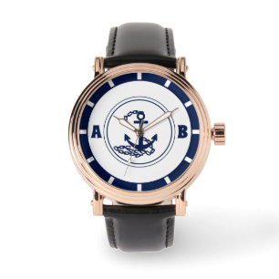 Sporty Sailor Style, aangepast Initiaal, standaard Horloge